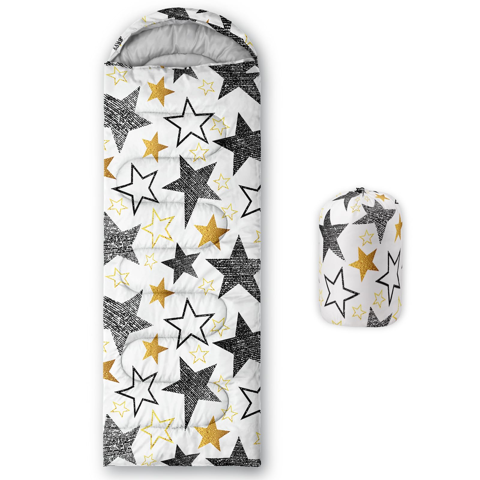 QOOMO Camping Sleeping Bags 3 Season Warm Cool Weather Lightweight Waterproof Sleeping Bags for Adults Kids Traveling and