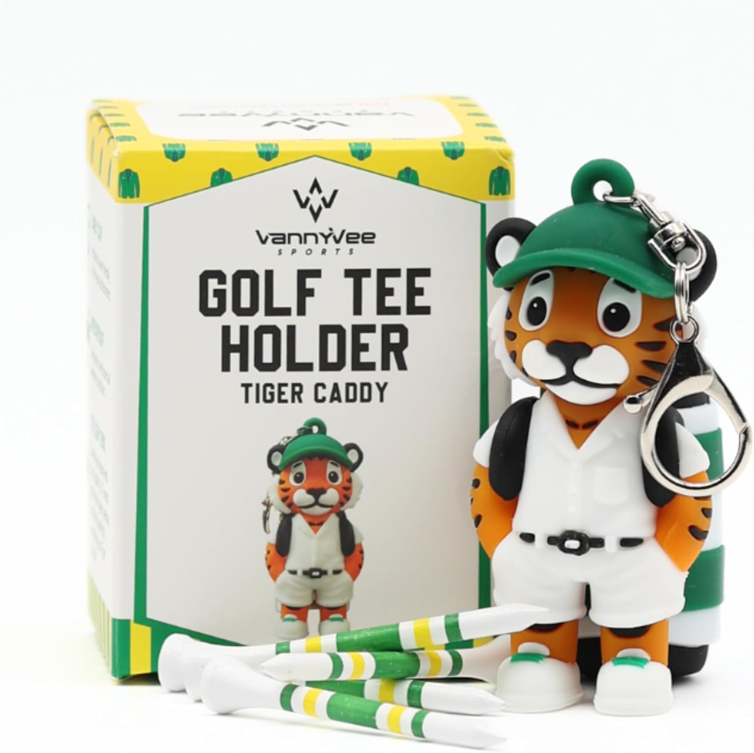 Animal Caddy Golf Tee Holder, Includes 8 Golf Tees, Fun Golf Accessory for Men & Women, Golf Gift