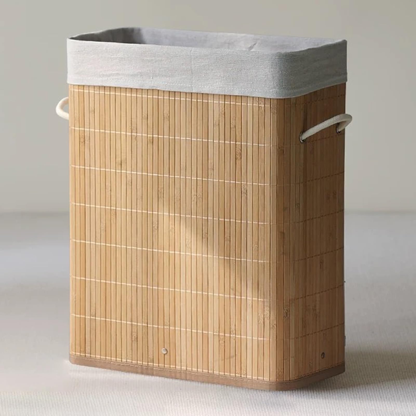 Panier à linge en bambou avec sac détachable 39x19x50cm