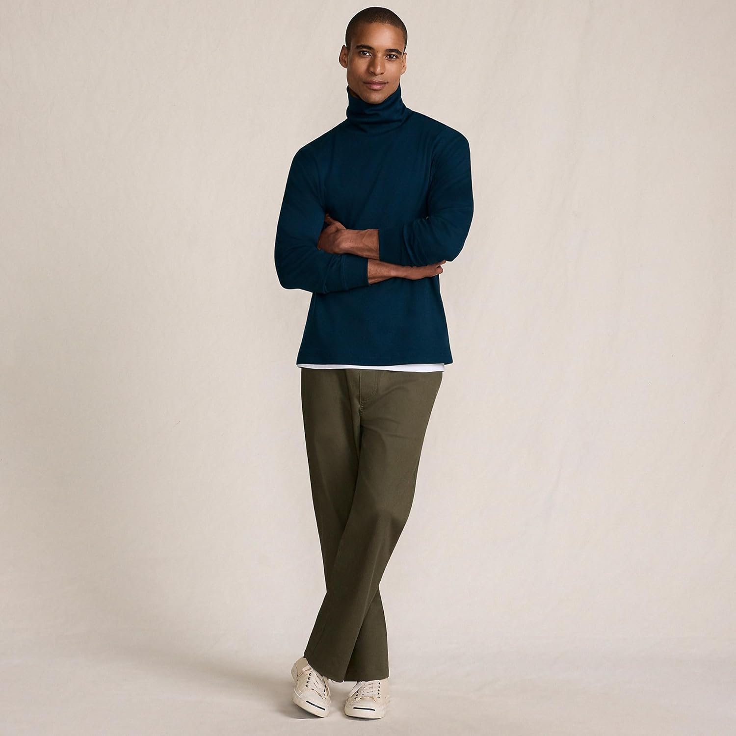 Lands' End Men's American-Grown Supima Cotton Turtleneck Shirt - Image 2