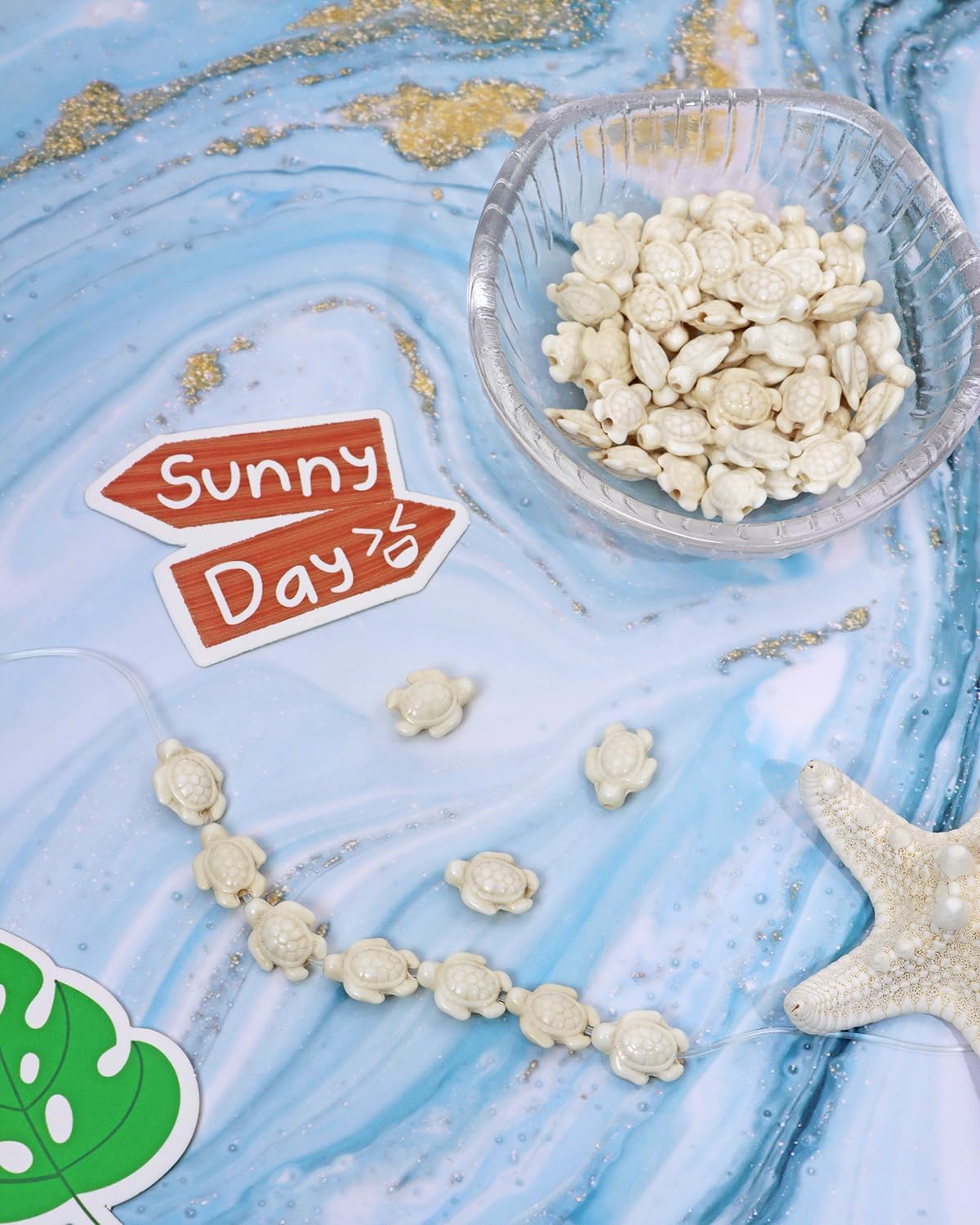 PENTA ANGEL Sea Turtle Beads 50Pcs Small Synthetic Tortoise Ocean Animal Summer Loose Spacer Bead Charms for Lucky Earring Necklace Bracelets Jewelry Making - Image 3