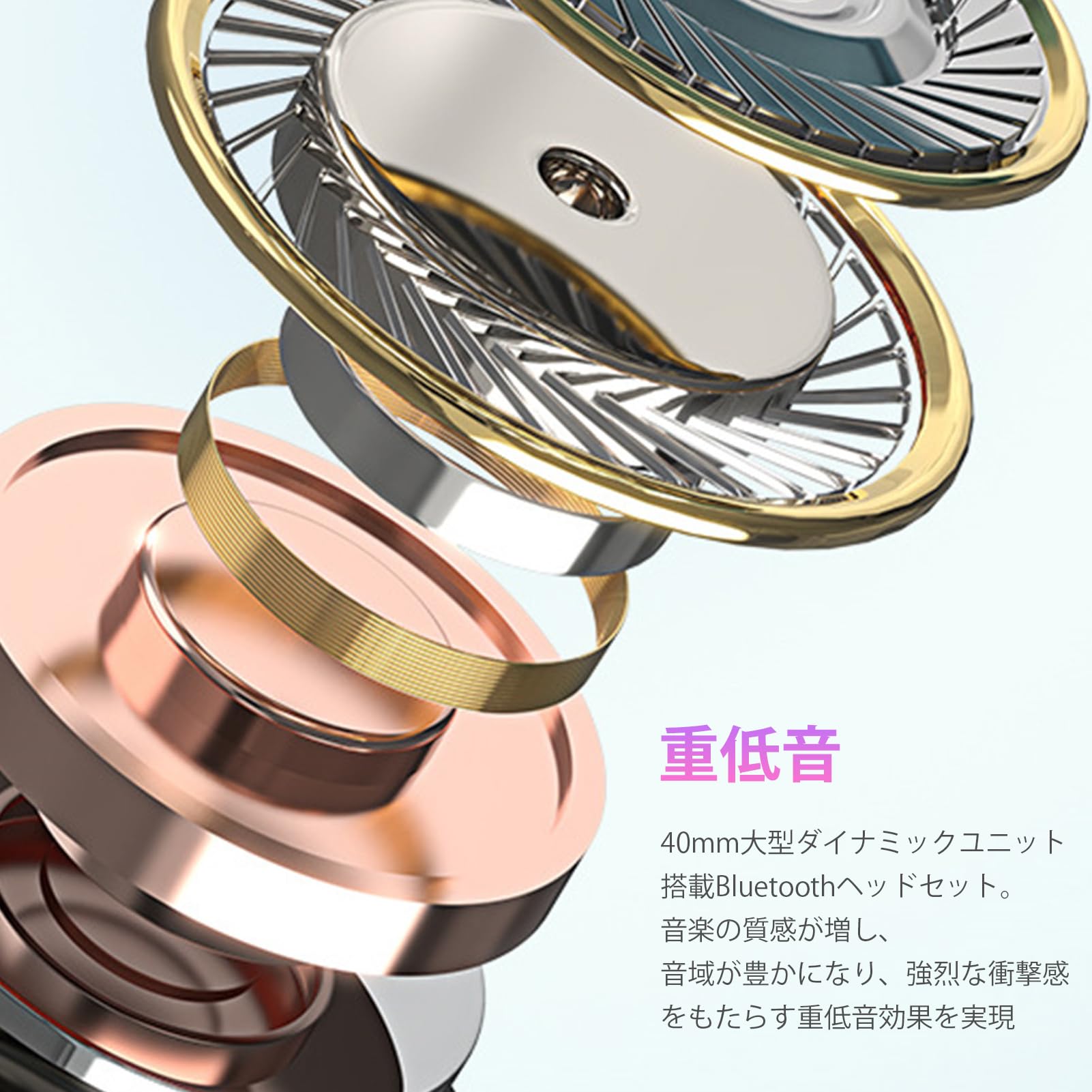 Amazon.co.jp: ヘッドフォン、オーバーイヤーヘッドセット HD (ピンク