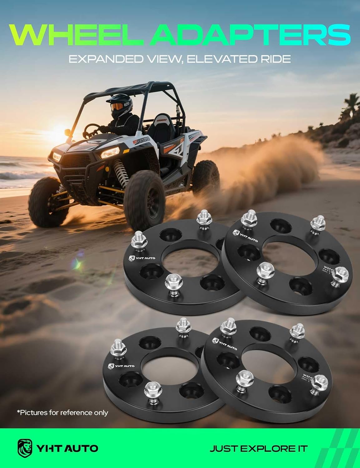 YHTAUTO 4x110 to 4x137mm Wheel Adapters 3/4 inch Fits Bombardier, Can-Am, Honda Models, Foreman, Rancher, w/ M10x1.25 & 12.9 Grade Studs, 74mm Center Bore 4 Lug 4PCS Black