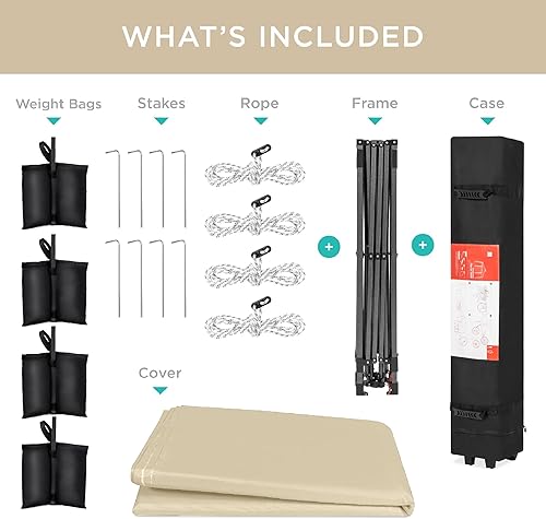 Miniatura 42 de Best Choice Products Carpa Toldo Desplegable de 10x10 pies para Instalación de 1 Persona, Refugio Portátil Instantáneo con Botón de 1 Toque