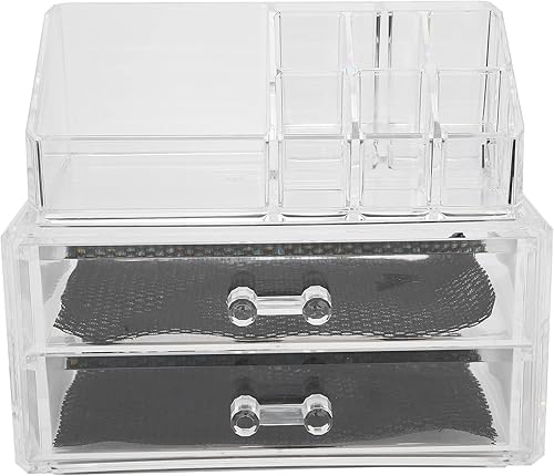 Makeup Storage Box Organizer Transparent Two Tier Cosmetic Jewelry Lipstick Display Holder Durable PS Material Beauty Tool Organizer For Makeup