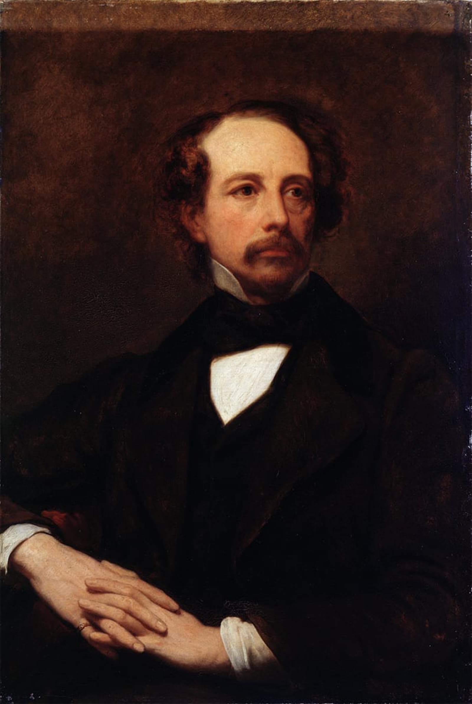 ARTXLXXBN Famous Print Painting Colorful Art Print Portrait of Charles Dickens by Ary Scheffer Canvas Art Decorations for Home Decor 60x90cm