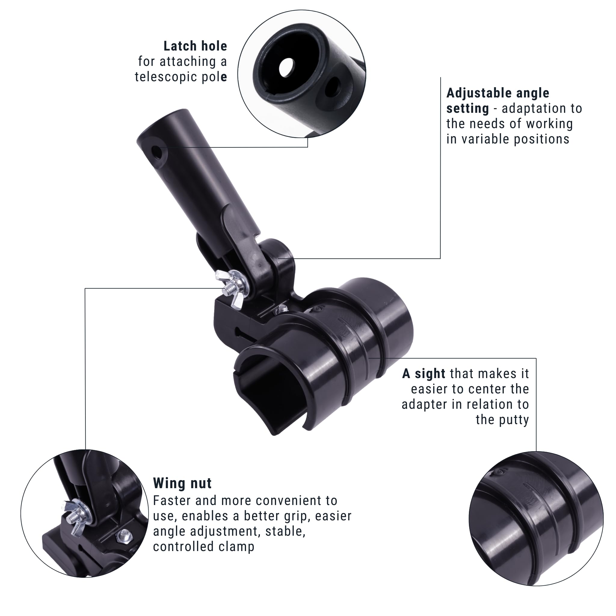 COMENSAL - Kit de masilla profesional 400/600/800 mm - Kit completo con vástago telescópico, rodillo y maletín de transporte - Fabricado en la UE - Calidad superior - Mango ergonómico