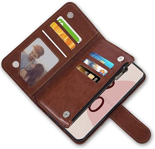 Miniatura 4 de Asuwish Funda de teléfono para Google Pixel 6A 5G 2022 con protector de pantalla de vidrio templado y soporte de tarjeta de crédito de cuero con