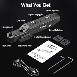 DEFENTAC 1600 Lumens Blue Laser Light Combo Compatible with M-Lok/Picatinny for Rifle, Weapon Light with with Momentary Strobe, Rechargeable