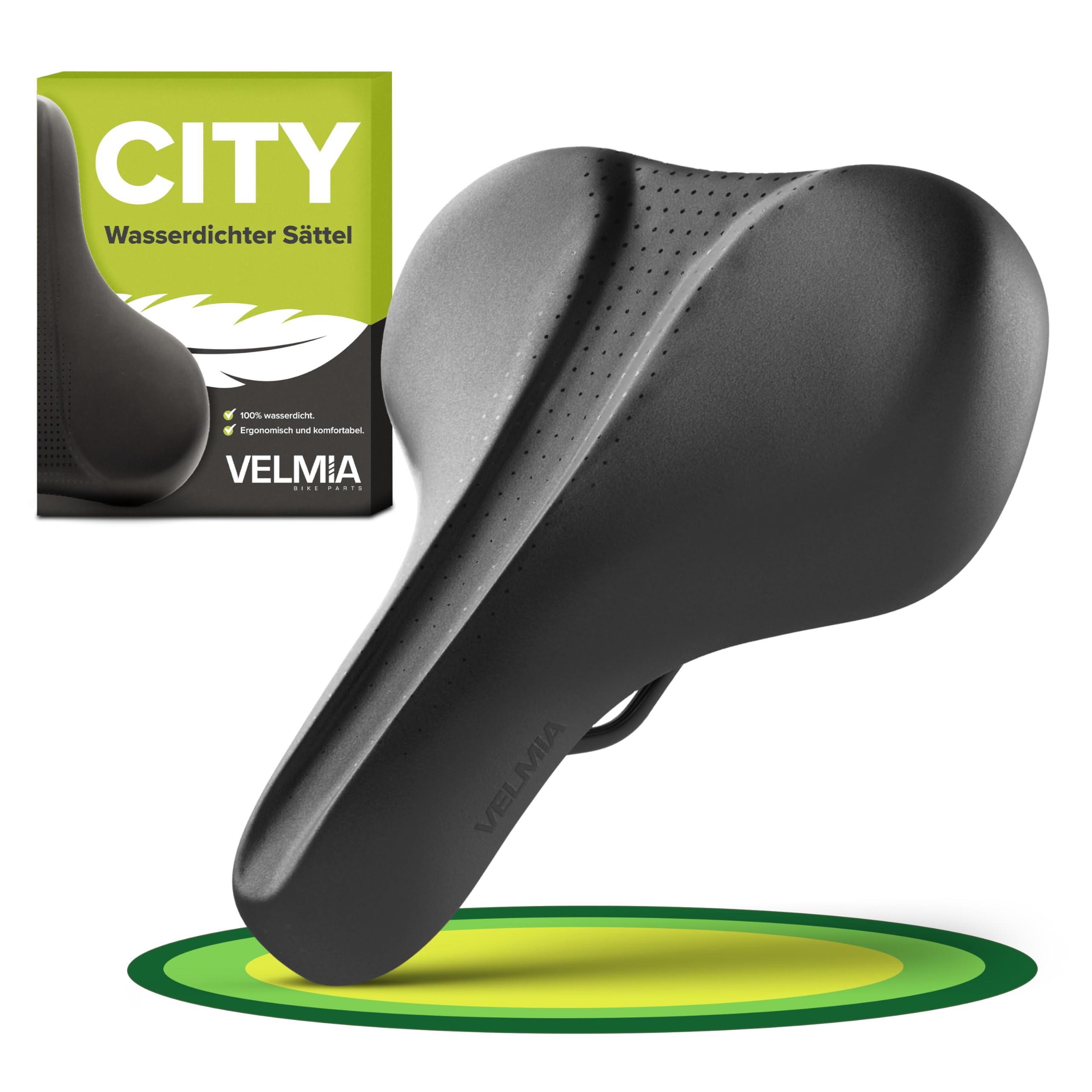 VELMIA Fahrradsattel 100% Wasserdicht, nahtloses & ergonomisches Design