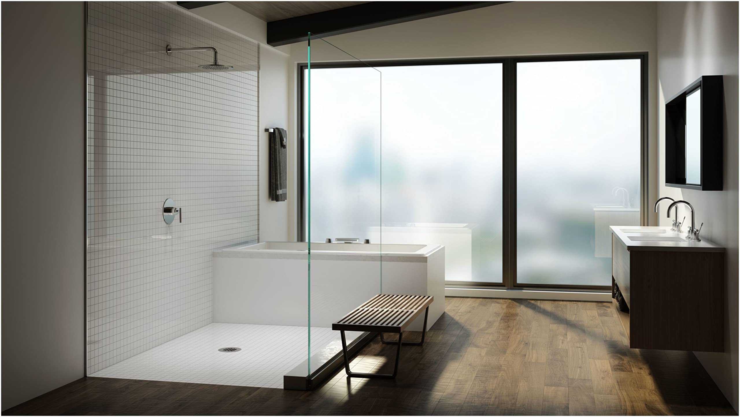 Amazon | Jacuzzi mp33水レインボーフローデッキマウントローマン浴槽