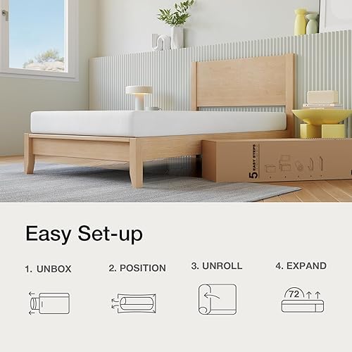 Vista 9 de Novilla Colchón individual para niños, colchón de cama individual de 5 pulgadas en una caja, colchones de espuma viscoelástica de gel para dormir