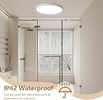 6PK 12 Inch LED Flush Mount Ceiling Light,24W, 2520LM, 3000K/4000K/6000K CCT Selectable,0.9inch Super Slim LED Ceiling Light, Low Profile Round Flat Panel Light for Bedroom,Kitchen,Hallway