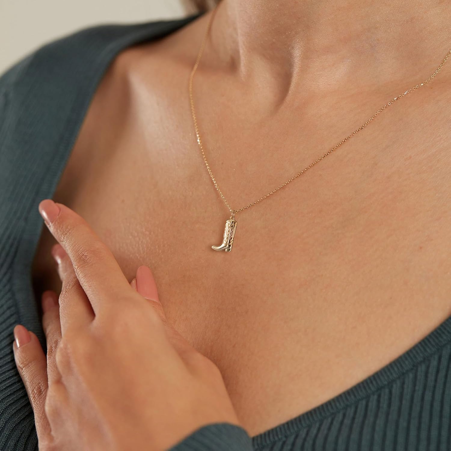 14K Gold Plated Dainty Pendant Butterfly Bead Boot Bee Baseball Flower Compass Airplane Heart Hummingbird Tree Necklace Simple Jewelry Gift for Women - Image 3