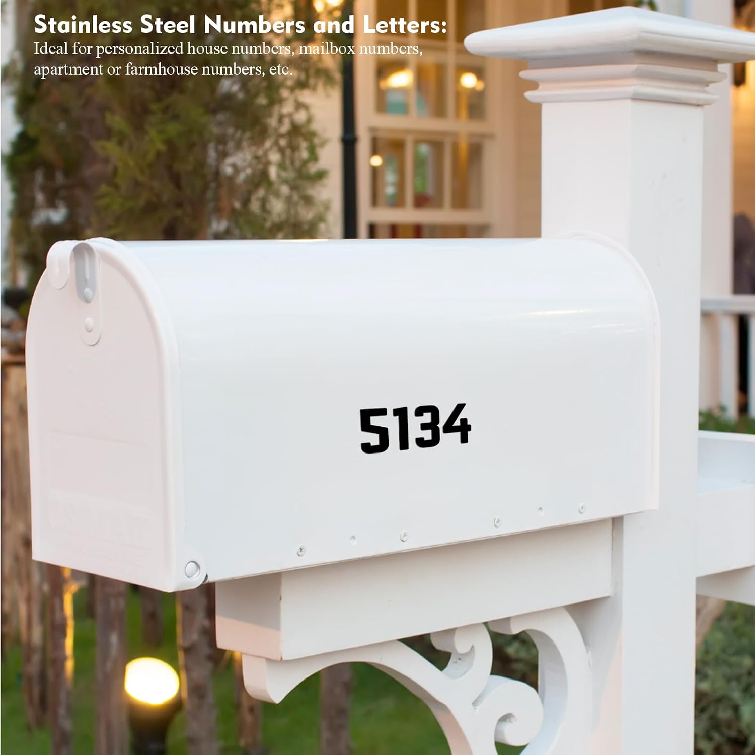 2 Inch Stainless Steel House Address Numbers, Small Brushed Silver 304 Stainless Steel Letters, Metal Mailbox Numbers Letters, Modern House Address Number Letter for Home Garden Room (3)