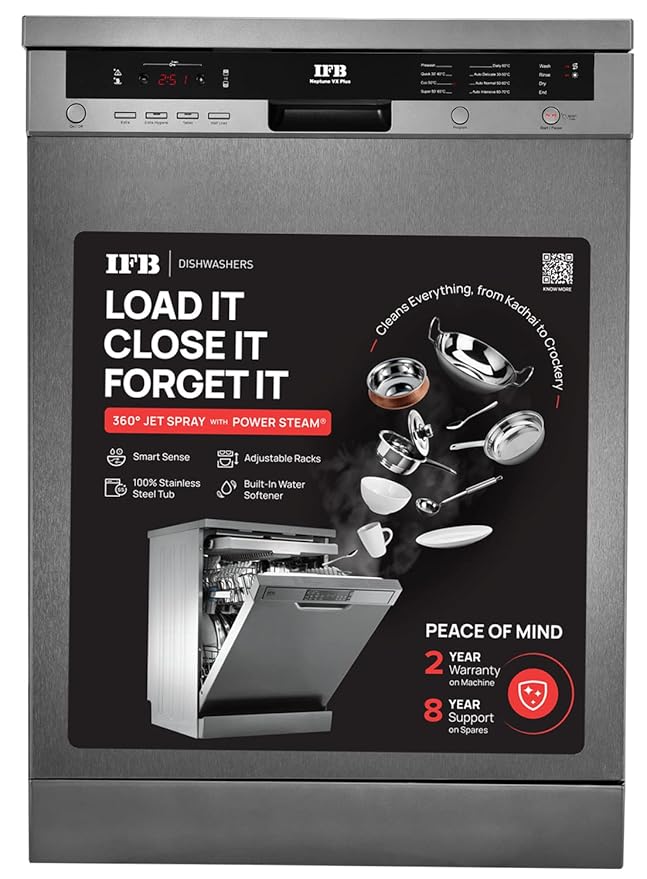 IFB 15 Place Settings Hot Water wash Free Standing Dishwasher (Neptune