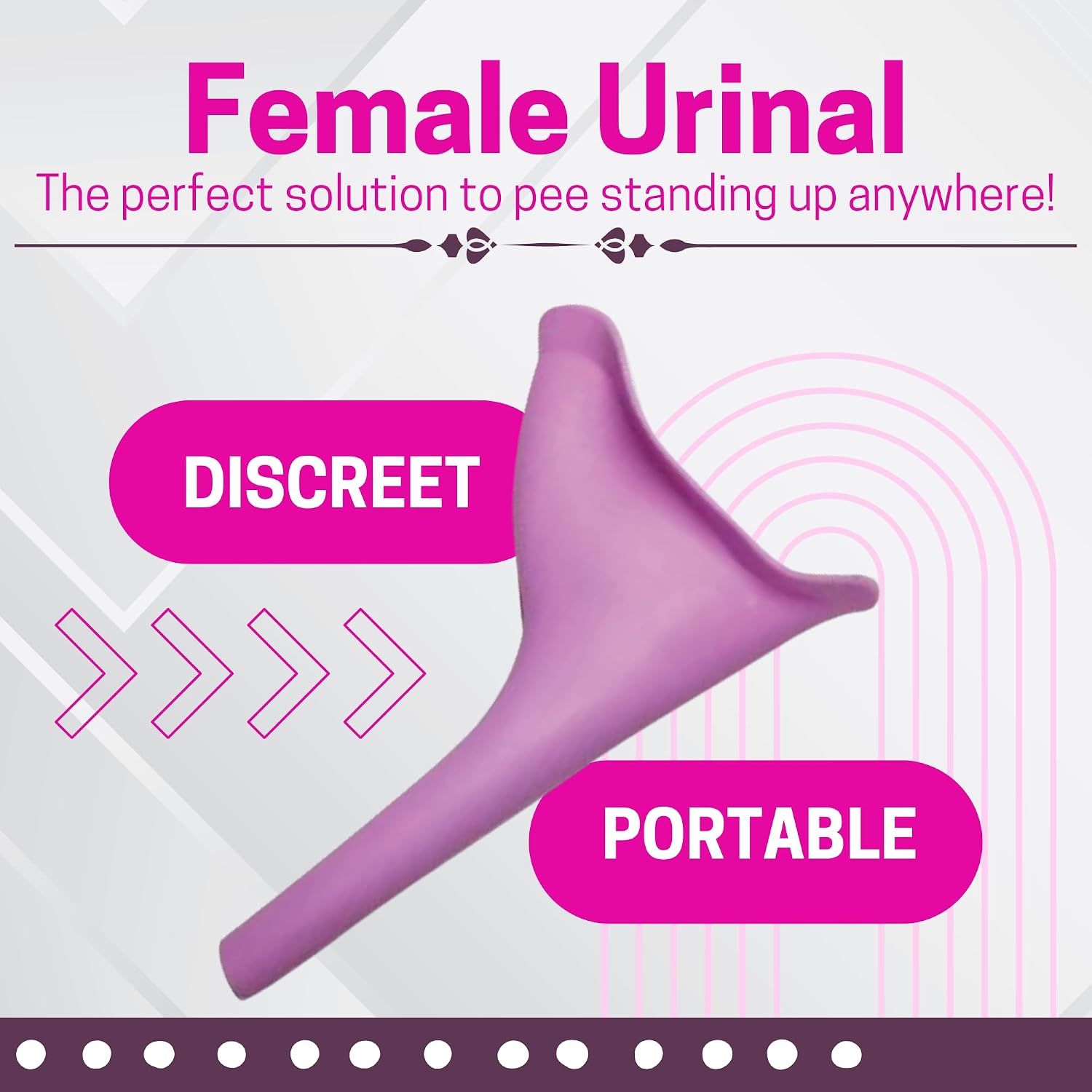 Travel Urinal for Women, Spill Proof and Reusable Lightweight Portable Travel Urination Device Stand Up and Pee, Female Urinal, BBL Supplies; Brazilian Butt Lift Supplies BBL Post Surgey Supplies