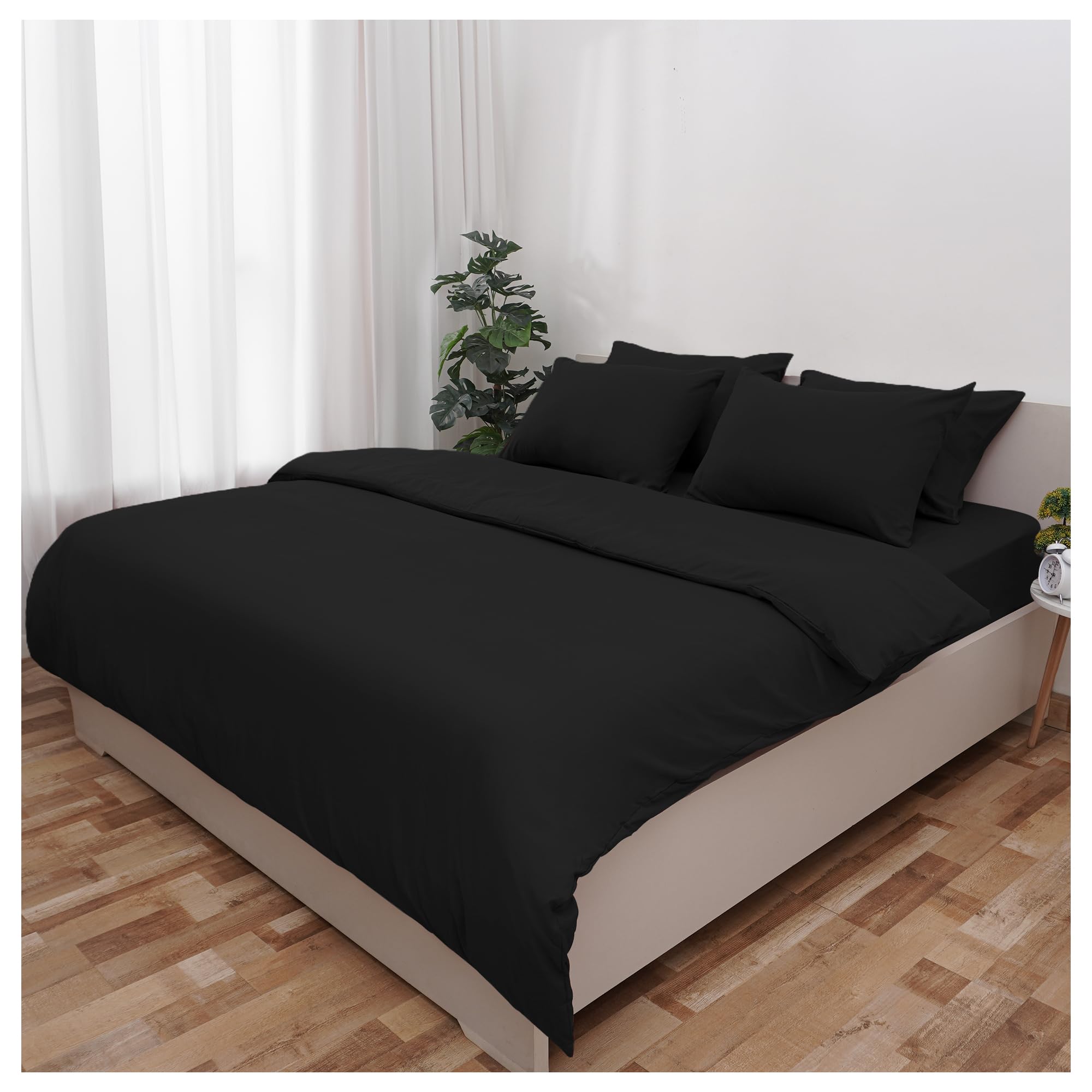 Novo Home King Size Duvet Cover Set Black โ Soft Microfibre Quilt Cover & 2 Pillowcases | Soft, Durable, Easy Care King Size Bedding for Modern Bedroom Comfort