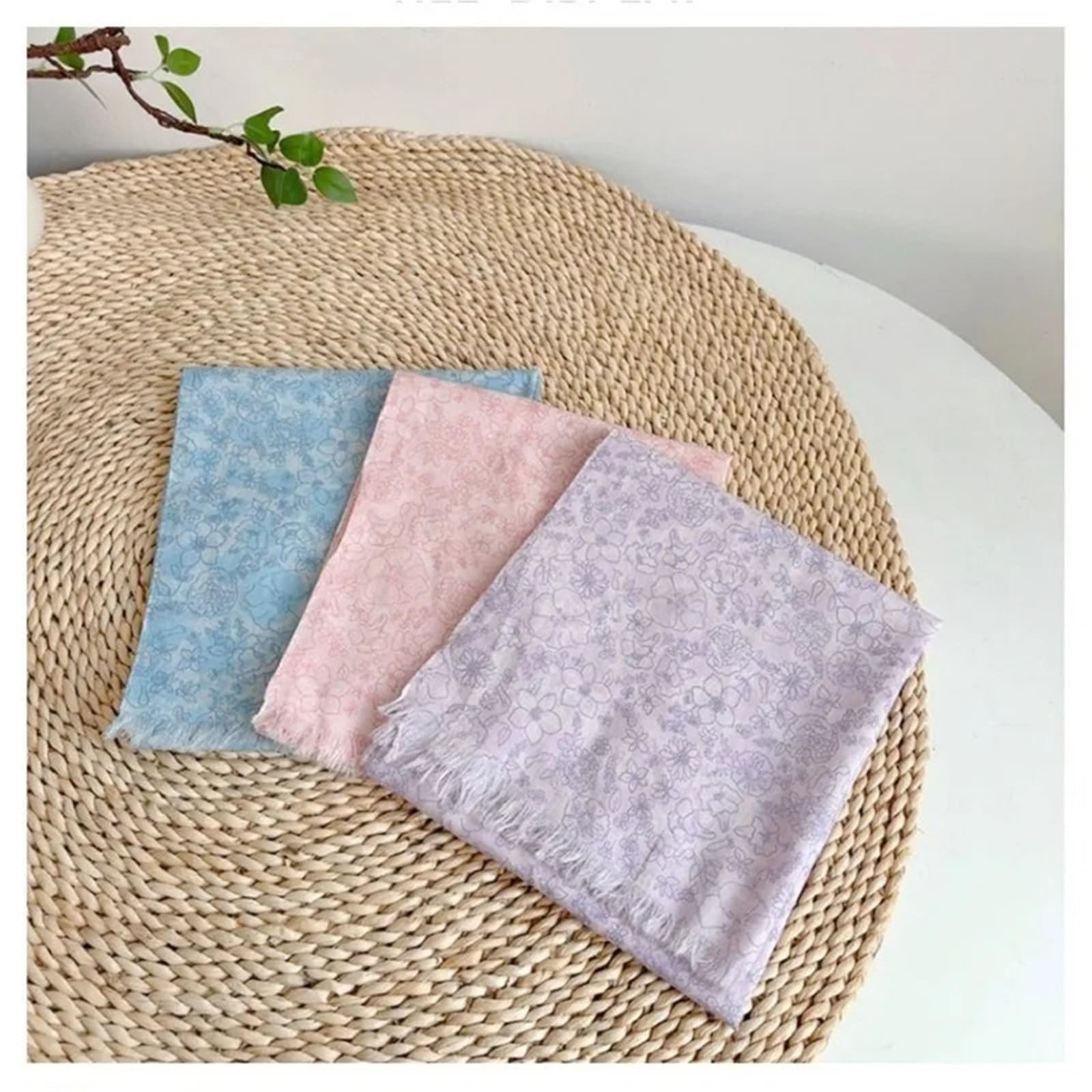 Foulard estivo Sciarpa da donna con protezione for il collo leggera, fresca ed elegante, stampata in cotone primaverile estivo