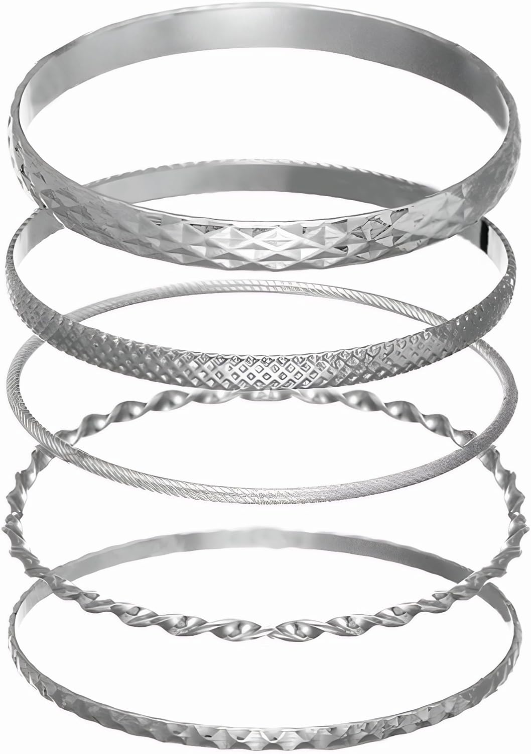 Gold & Silver Bracelets Set for Women, Stackable Bohemian Bangle Pack, Dainty Layered Bracelet Jewelry Set, Vintage Geometric Boho Style Fashion Accessories, Gift Jewelry for Her