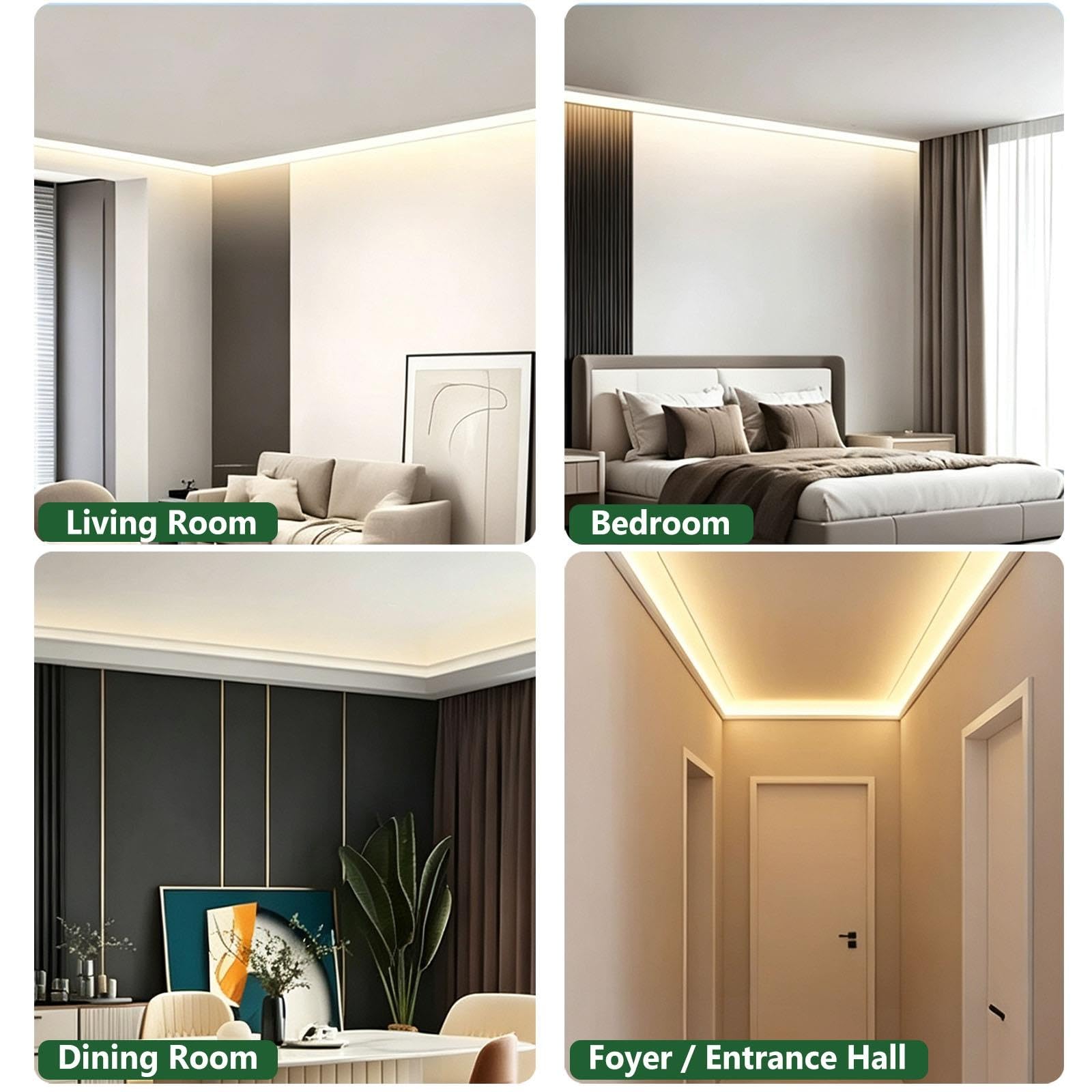 Profilo LED Con Diffusore Per Striscia LED Soffitto Camera Bianco