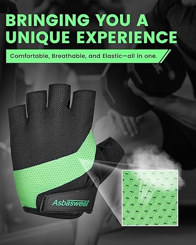Miniatura 4 de Guantes de entrenamiento transpirables para levantamiento de pesas, gimnasio y ciclismo. Guantes de entrenamiento ligeros sin dedos con agarre