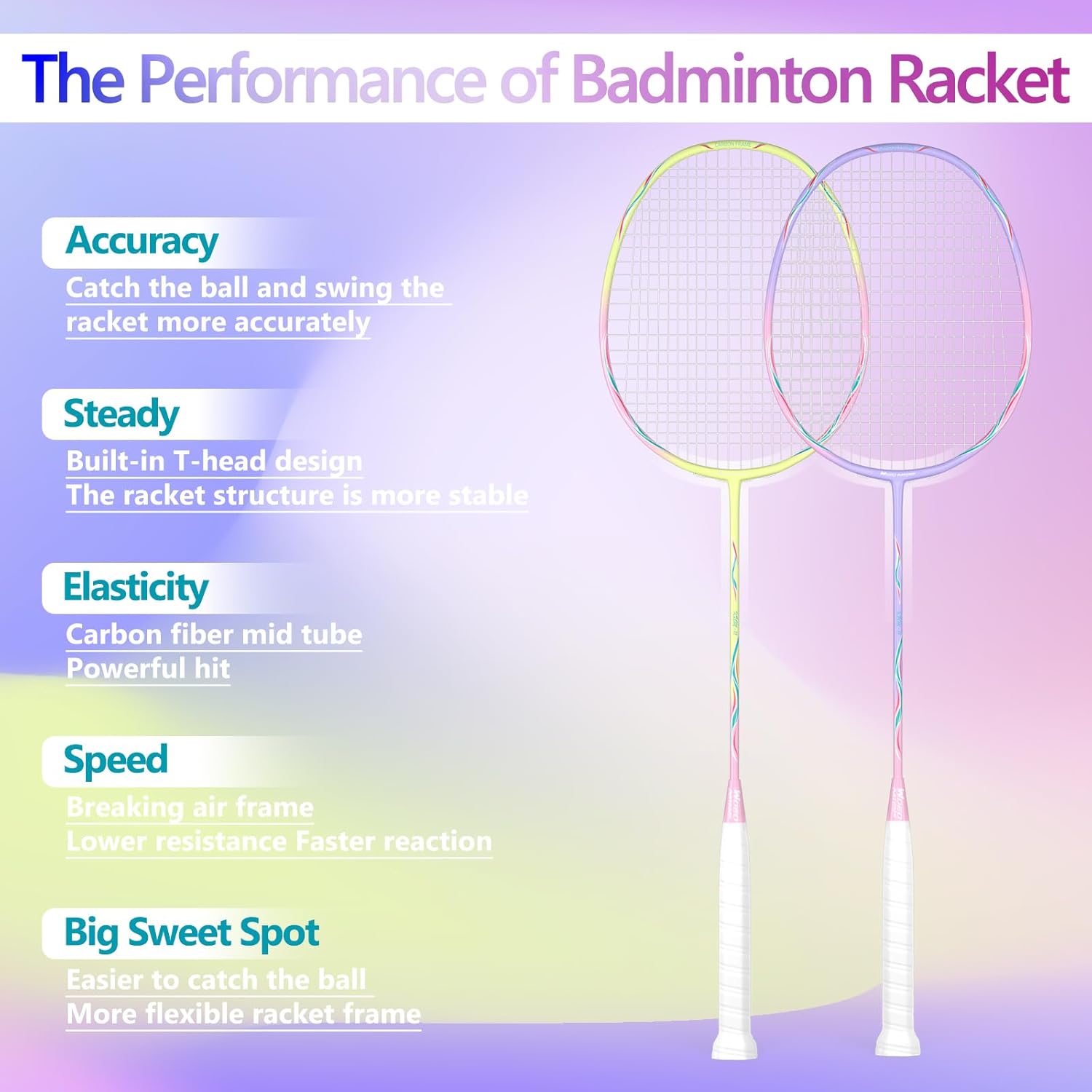 Professional Carbon Fiber Badminton Rackets Badminton Racquet for Backyards Gym