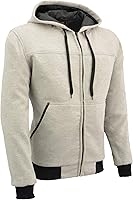 Vista 10 de Milwaukee Leather MPM1788 - Sudadera con capucha blindada de motociclista negra aprobada por CE para hombre con aramida de DuPont Fibers - Mediana