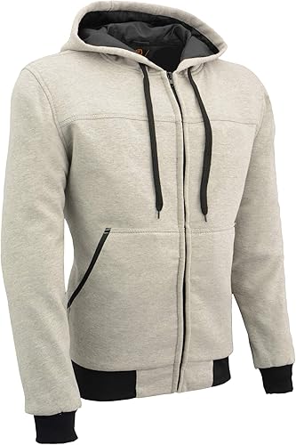 Vista 9 de Milwaukee Leather Sudadera con capucha para hombre Streetguard negro CE blindado, armadura de hombro y codo - XS