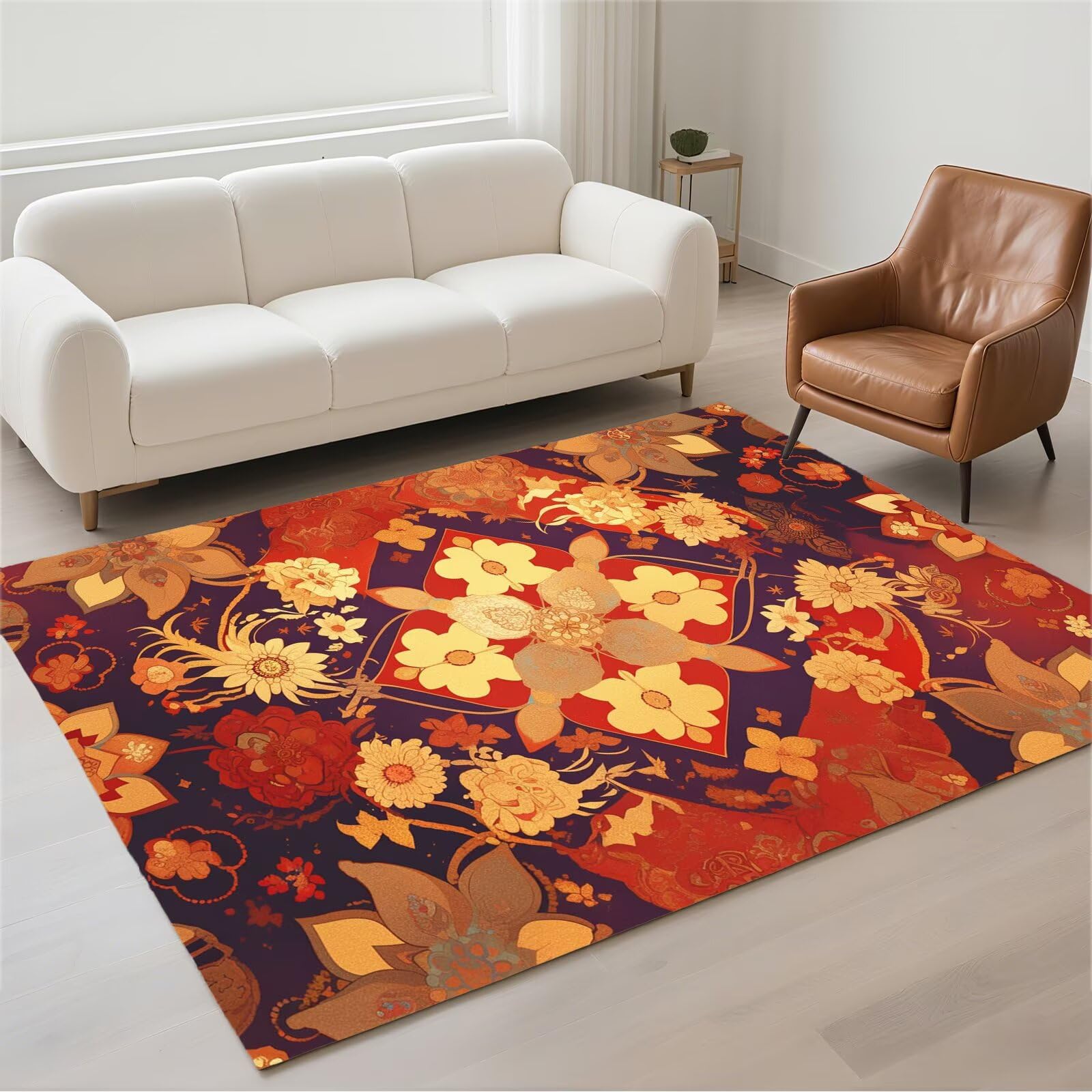 Tapis salon 120x180cm lavable et imperméable anthracite pour chambre et cuisine moderne