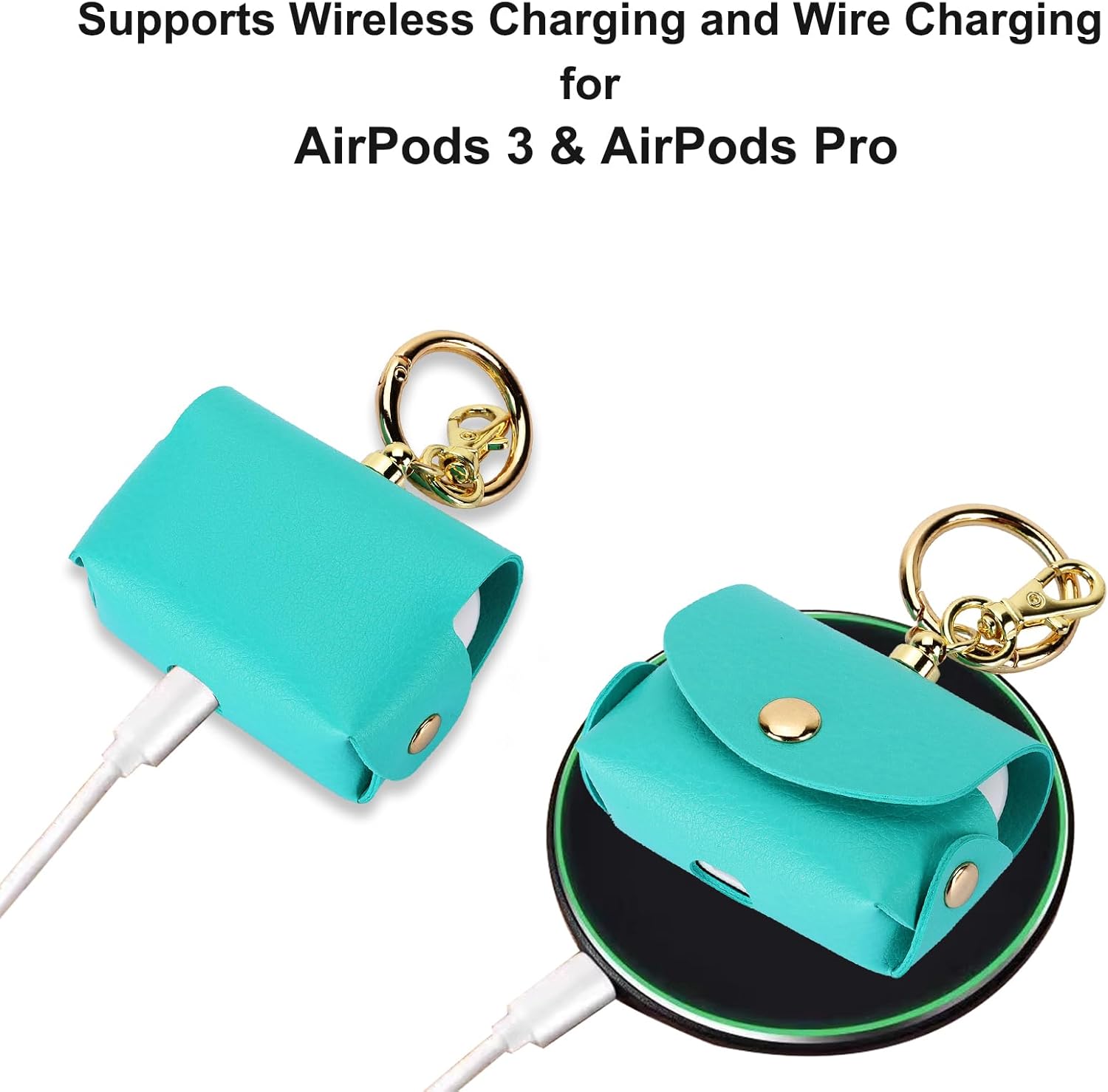 Bocasal A Multi Slots Crossbody Wallet Case for iPhone 13 Pro + A Slim Leather Case for AirPods Pro