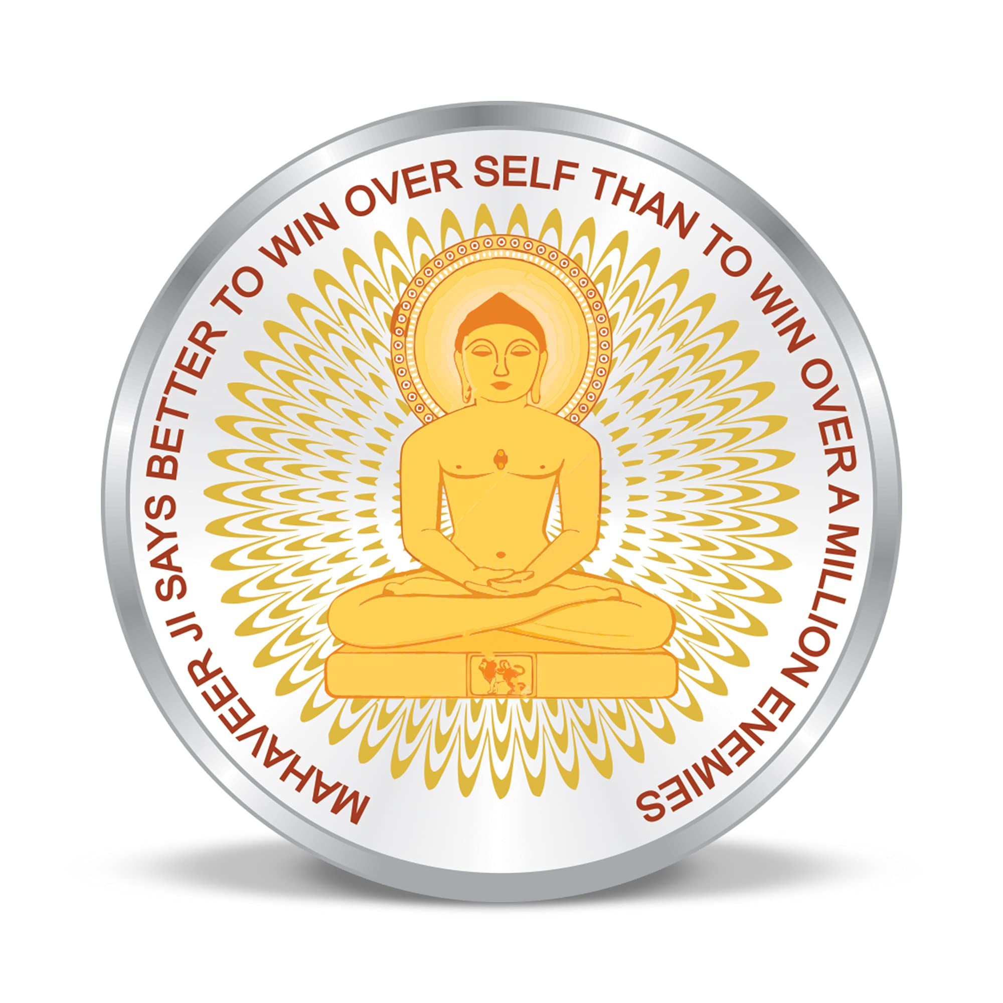 Precious Moments BIS Hallmarked Silver Coin Mahaveer Jain Colorful Design 20 gm 999 Pure