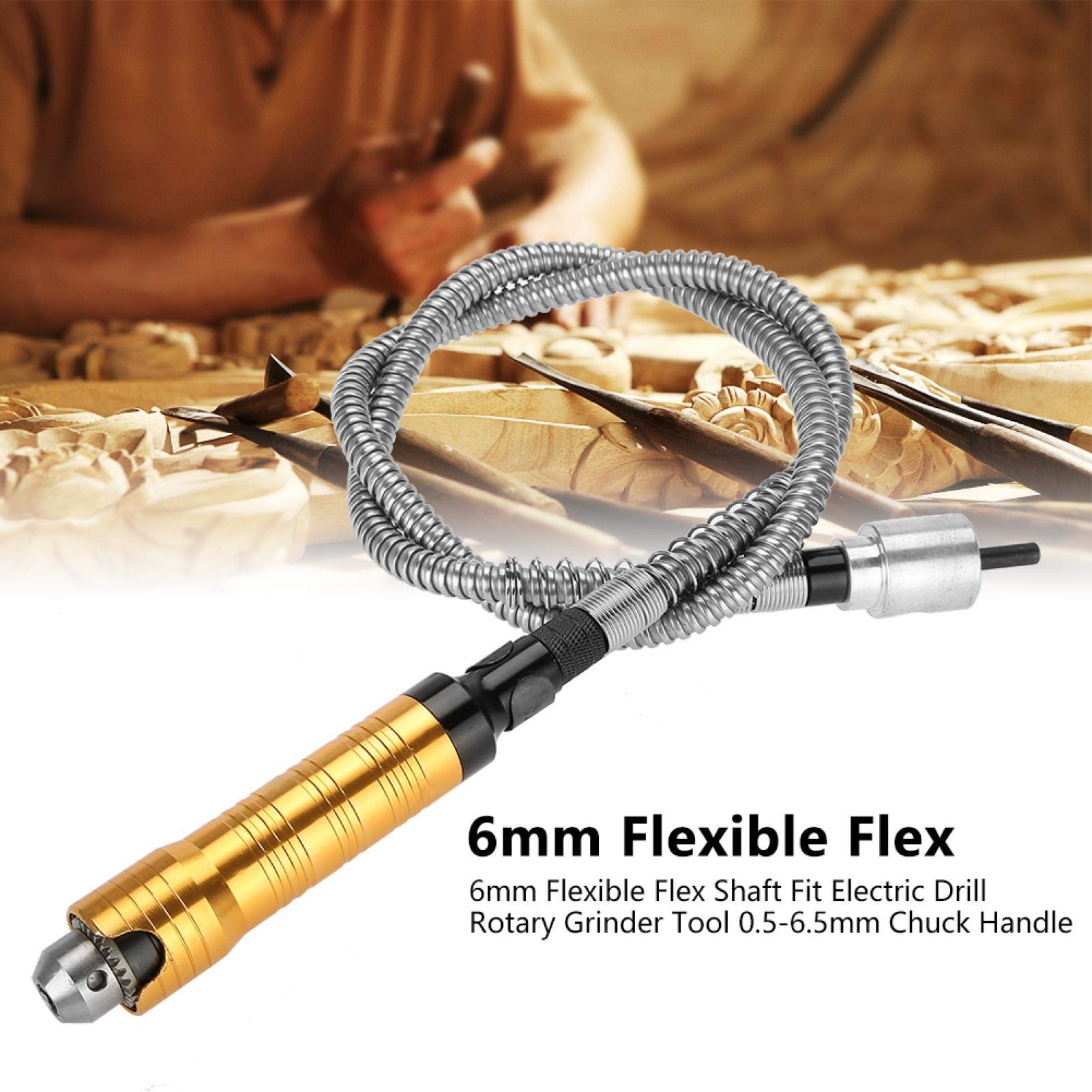 Foret à Extension d'Arbre Flexible, Arbre Flexible de 6 mm, Utilisé pour Les Outils de Meuleuse Rotative de Perceuse Electrique Poignée de Mandrin de 0,5 à 6,5 mm Outil Rotatif