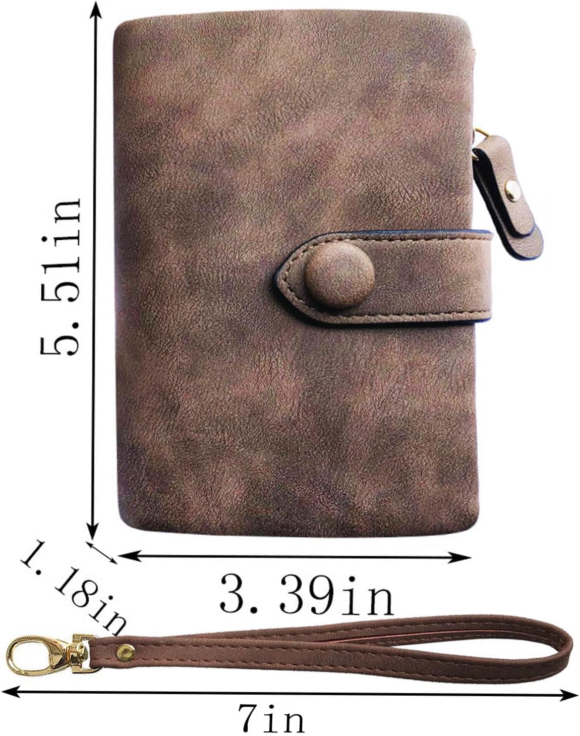 PofeeXIO Womens Small Bifold Leather Wallets RFID Ladies Wristlet with Card Slots id Window Zipper Coin Purse | Small, Bifold, RFID, Wristlet, with Card Slots, id Window - Image 6