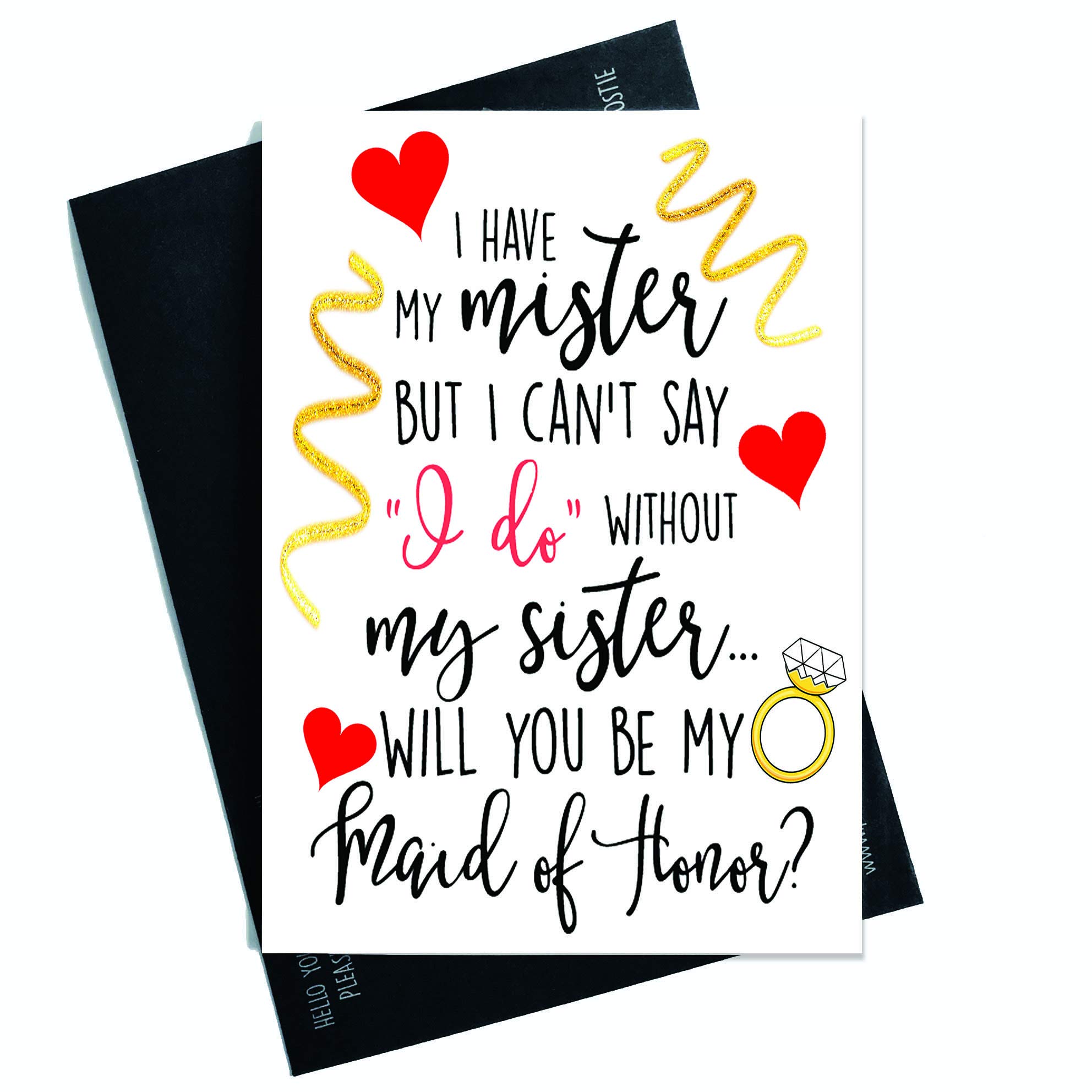 Sister Maid of Honor Cards Will You Be My Maid of Honor Surprise Maid of Honor Card Bridal Party Card Wedding Card Surprise Gift PC455
