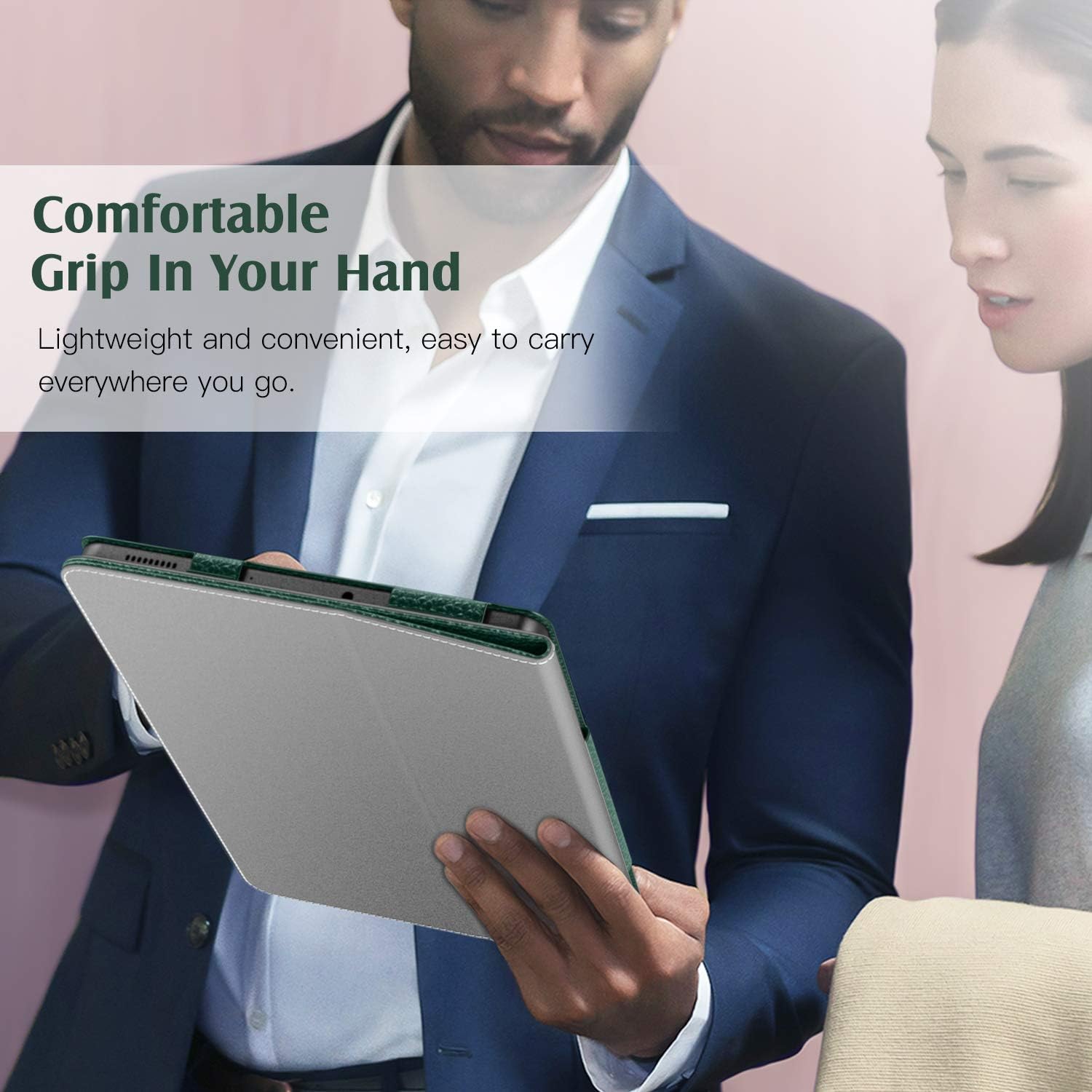 TiMOVO Case for All-New Samsung Galaxy Tab S6 Lite 10.4 Inch 2020 (SM-P610/P615), Premium Slim Folio Leather Stand Cover with Auto Wake/Sleep Fit Galaxy Tab S6 Lite 10.4 2020 Tablet - Midnight Green