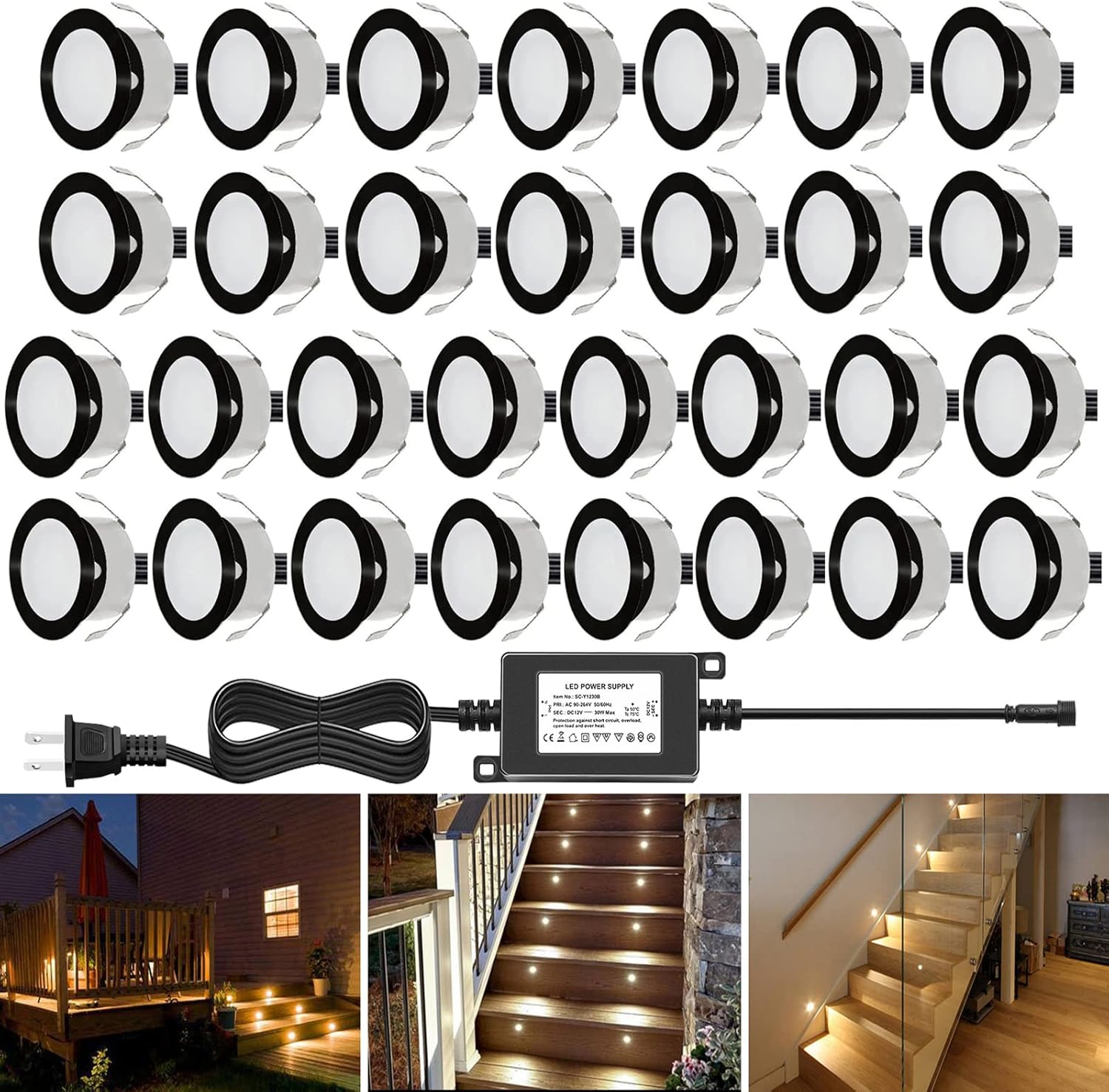 éclairage Encastrable RGBW Kit 10 Spots LED Extérieur RGBW Encastrables - WiFi Compatible Alexa - IP67 étanche Spots Encastrables RGBW