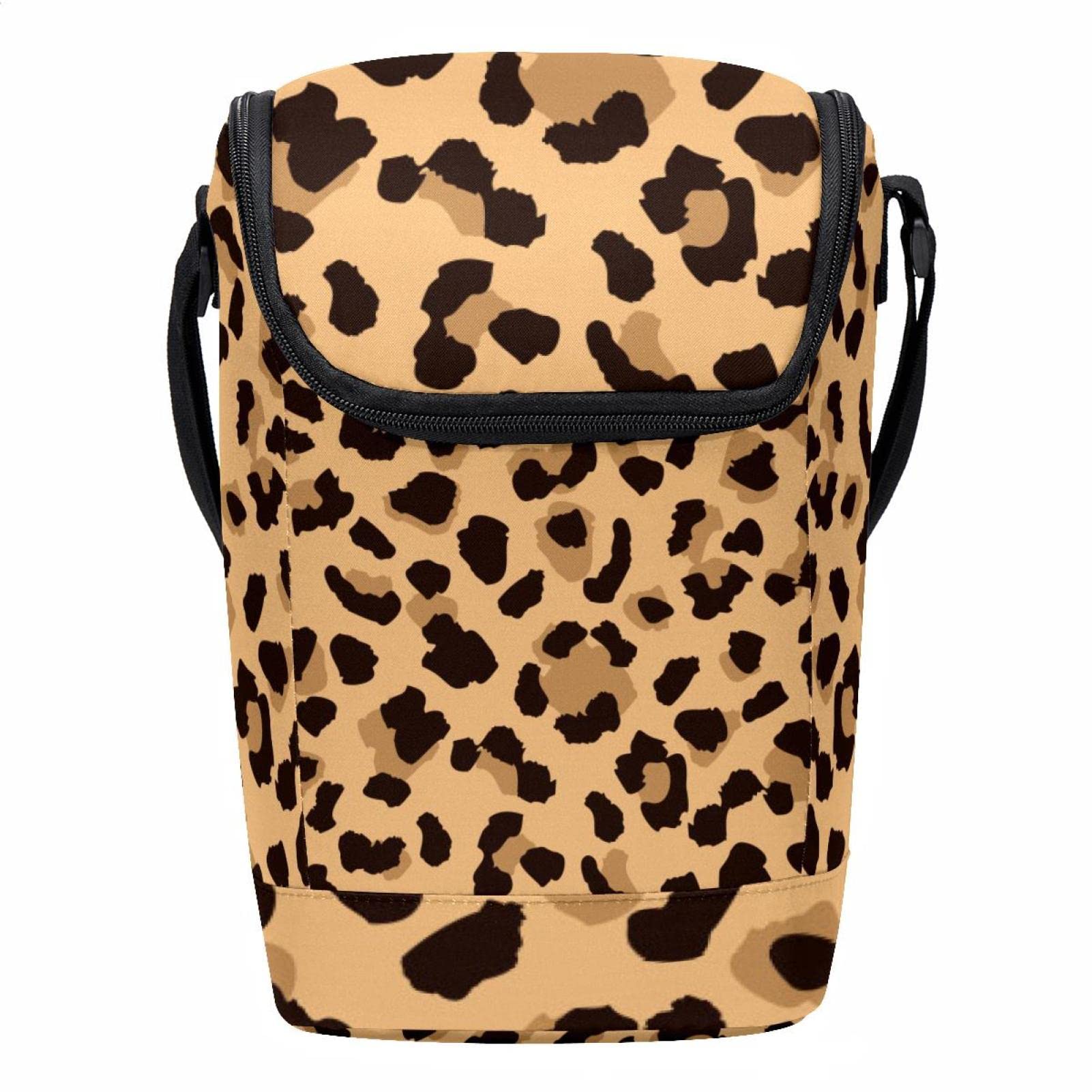 Bolsas de almacenamiento portátiles para el almuerzo con cremallera y diseño de leopardo