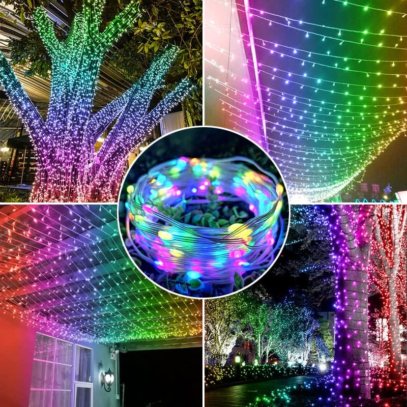 DC12V WS2811/WS2812 Pebble Pixel Lights String Seed Pixel Roll 1000LEDS Fairy Lights String 328ft for Indoor Outdoor Home, Garden and Courtyard Decoration (Clear Wire 10cm Pitch)
