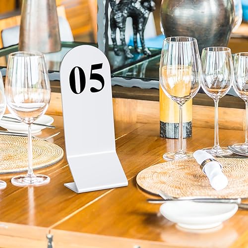 Miniatura 2 de Remerry 25 piezas de números de mesa 1-25 acrílico tienda de campaña acrílico de doble cara tarjetas de números negros tienda de campaña boda