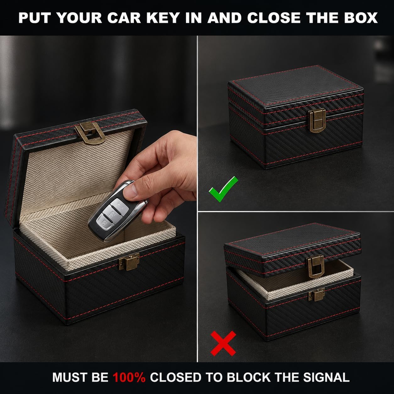 Diyife Faraday Box, RFID Box for Car Keys, Faraday Key Fob Protector Cage, Anti-Theft Key Fob Car Key Signal Blocking Shielding Box Gifts For Men, 4.6" x3.6" x2.5"