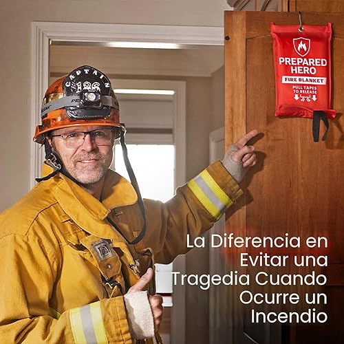Miniatura 2 de Prepared Hero Manta de emergencia contra incendios  1 paquete  Supresión de incendios para cocina, 40 x 40 pulgadas, manta de fuego de fibra de
