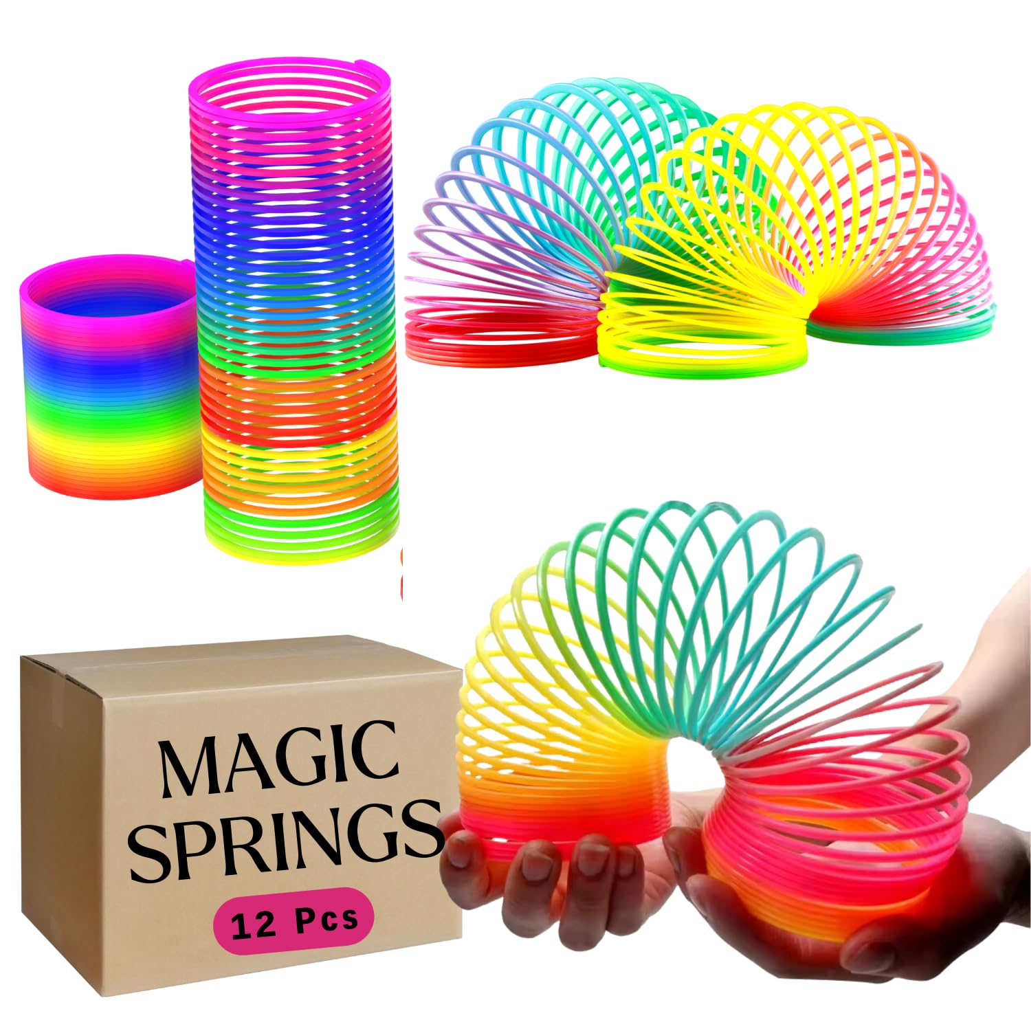 IncyWincy Magic Rainbow Spring (Pack of 12), Unisex Birthday Return Gifts for Kids All Age Group, Spiral, Slinky, Bouncy Toy (B0CG9P8LJH) Amazon Price History, Amazon Price Tracker