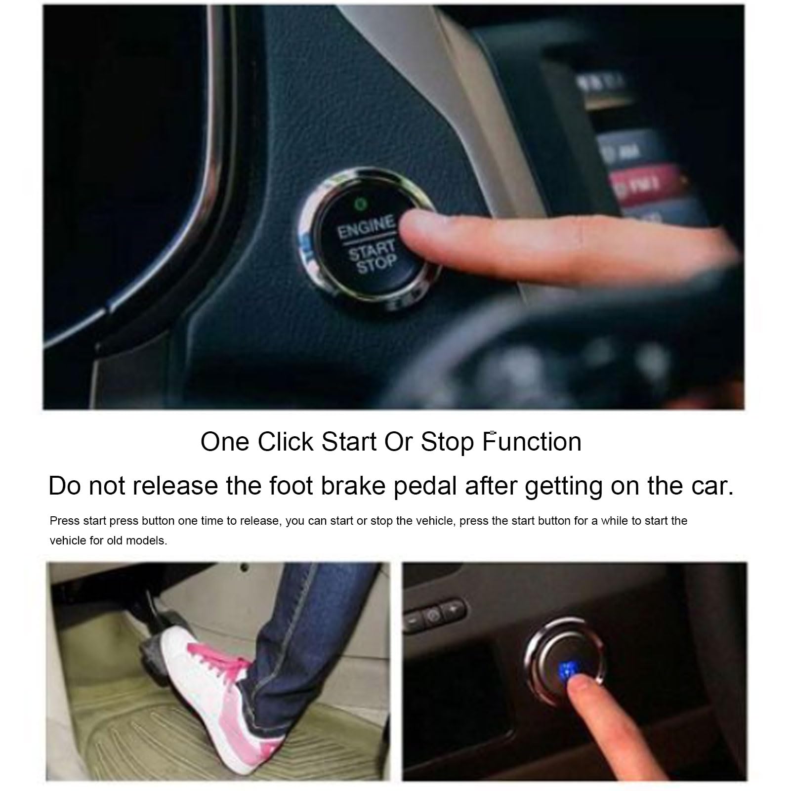 Sistema de Seguridad Universal de Arranque con un botón para Coche - Alarma antirrobo para vehículos de 12 V CC con protección Anti-manipulación