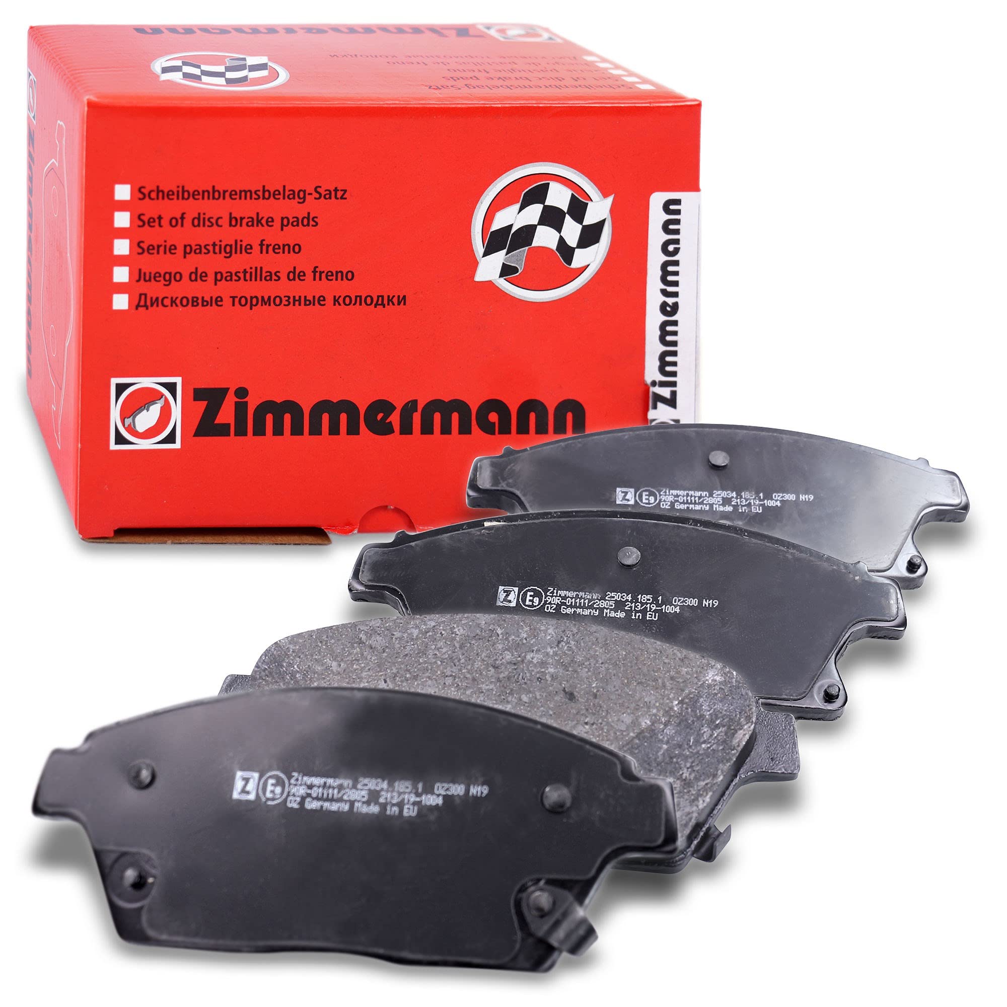 Zimmermann 25034.185.1 Serie Pastillas freno, Delantero, 4 muelles, incluye placa smorzante