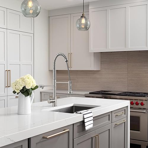 Vista 40 de MENATT Grifo de fregadero de cocina de 2 manijas con grifo de agua de drenaje, rociador desplegable 3 en 1 para purificar el filtro de agua (cromado)