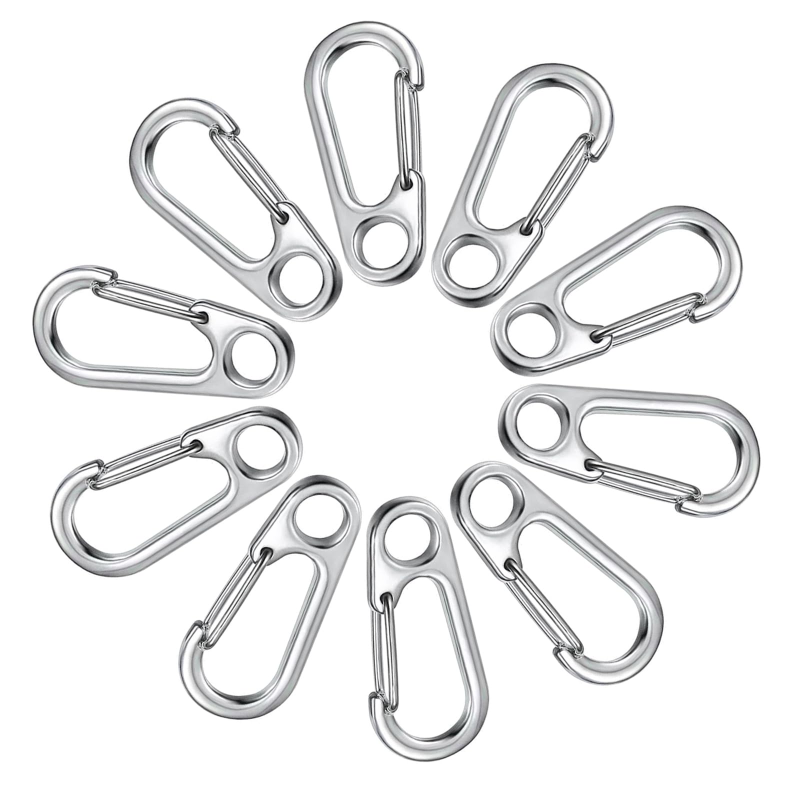 Taxinyx Hook 10Pcs Spring Hook Holder Keychain Carabiner Alloy Carabiner Keychain Clip Multifunction Carabiner Keychain
