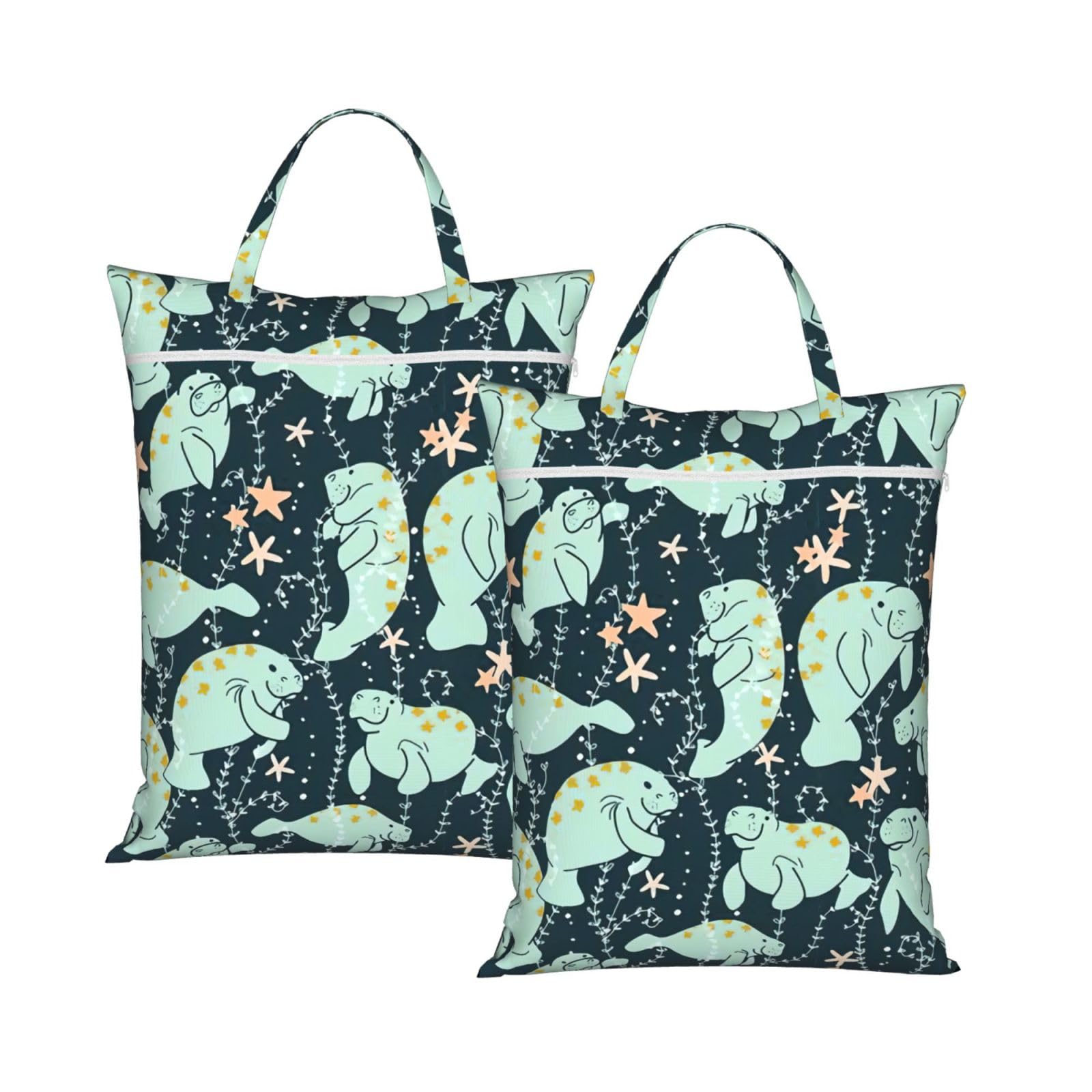 Sac à linge de voyage pliable imperméable Manatee au motif veau pour transporter vos vêtements