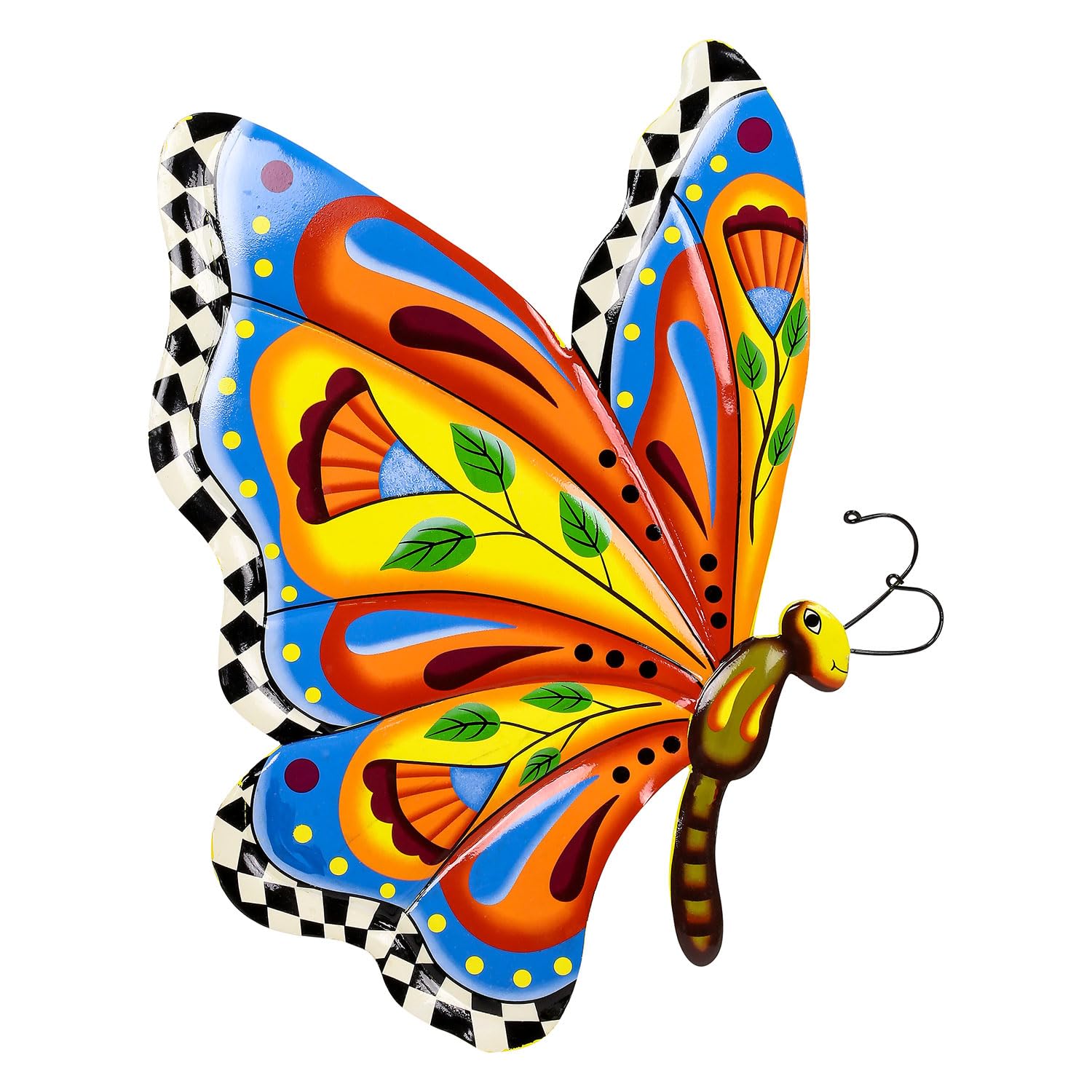Taylor & Brown Butterfly Metal Wall Art Décor, Colourful Handcrafted Mexican Talavera Celestial Wall Sculptures Hanging For Indoor Outdoor Living Room, Garden, Patio