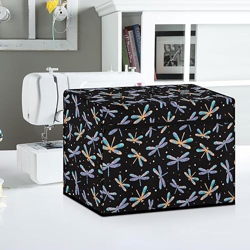 Miniatura 251 de Funda para máquina de coser de mariposas y flores con prácticos bolsillos, funda protectora con asa, para la mayoría de máquinas de coser estándar